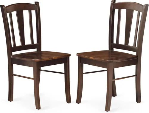 Vista 4 de East West Furniture ANDL3-MAH-W Juego de mesa y sillas de cocina de 3 piezas contiene una mesa de comedor redonda con pedestal y 2 sillas