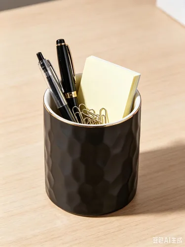 Vista 6 de Portalápices de cerámica con soporte para taza, organizador de lápices y soportes para brochas de maquillaje para el hogar, oficina y escritorio