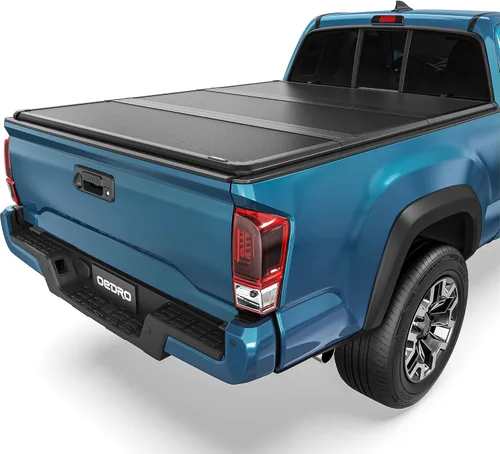 Vista 14 de oEdRo - Cubierta suave de tres pliegues para plataforma de camioneta, compatible con Toyota Tacoma 2005-2015 con plataforma Fleetside de 5 pies