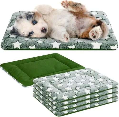 Vista 24 de VitalCozy 4 almohadillas suaves y cálidas para jaula de perro, 20 x 30 x Verde