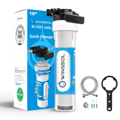Vista 16 de WINGSOL WINGSOL Filtro de agua alcalina para debajo del fregadero, mejora el pH y el sabor, función 5-en-1 reduce metales pesados, cloro, PFAS