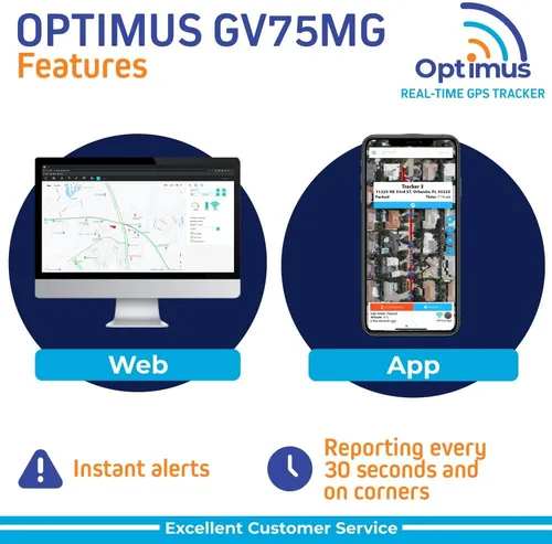 Vista 4 de Optimus GV75MG impermeable con cable GPS Tracker para coches, motocicletas, barcos, maquinaria, activos