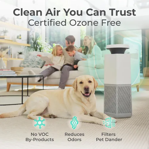 Vista 4 de Puraclenz Core C750 - Purificador de aire para el hogar, filtro HEPA, purificación de aire y superficie, hasta 3000 pies cuadrados, elimina