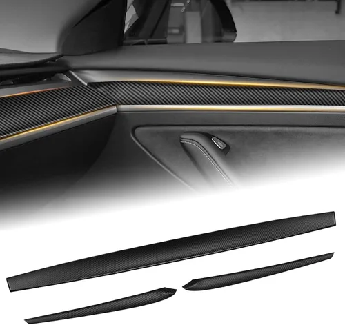 Vista 10 de Cubierta de salpicadero y moldura de puerta para Tesla Model Y/3 Matte black ABS interior trim wrap for 2019-2023 Model Y & 2021-2023 Model 3