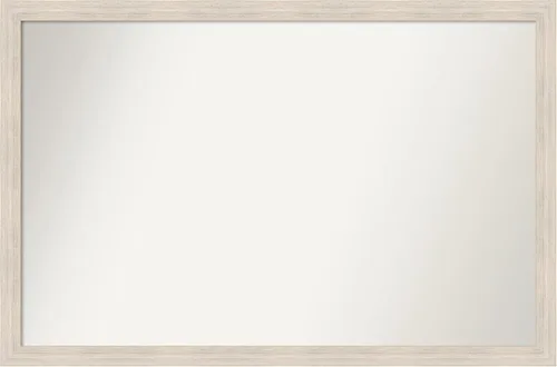 Vista 139 de Amanti Art Espejo personalizado, espejo de baño estrecho Alexandria White Wash, espejo de pared o espejo de tocador de baño sobre el fregadero