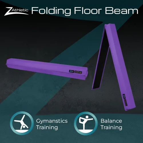 Vista 2 de Z-Athletic - Viga de equilibrio plegable de espuma de 8 pies para niños, color morado Púrpura