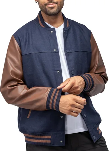 Vista 10 de X RAY Chaqueta Varsity para hombre, chaquetas casuales de béisbol Letterman para hombre Negro/Negro - 83006