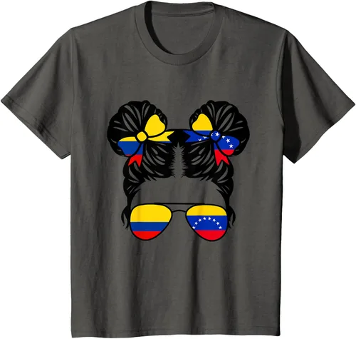 Vista 43 de Camiseta Half Colombian Half Venezolan Girl Colombia Kids Heritage, Gris