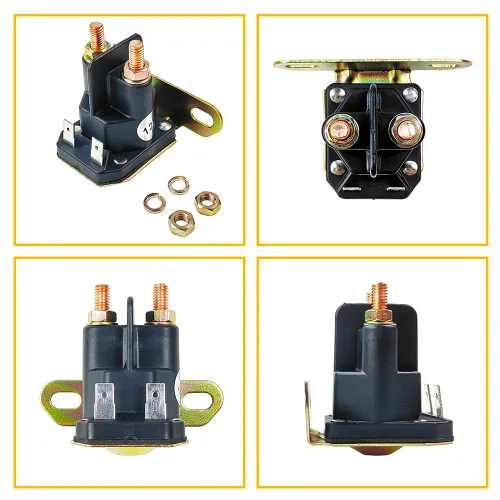 Vista 7 de Relé solenoide de arranque de 12 V con 4 terminales Apto para Cub Cadet John Deere MTD Trombetta, tractor de giro de césped de jardín OEM #