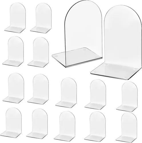 Vista 8 de Lulonpon 2 Piezas Sujetalibros, Sujetalibros, Sujetalibros para Estantes, Sujetalibros para Libros Pesados, Sujetalibros Transparentes, Sujetalibros