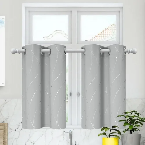 Vista 48 de BUHUA - Paneles de cortinas opacas para sala de estar, cortinas grises con aislamiento térmico, cortinas de ventana para dormitorio - 72 pulgadas
