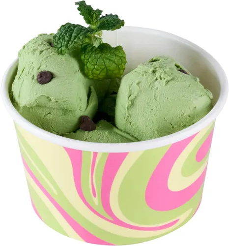 Vista 102 de Restaurantware Coppetta - Vasos de postre de 3 onzas, 50 tazas desechables para helado, tapas se venden por separado, cuencos de papel a cuadros