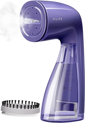Vista 4 de HiLIFE Vaporizador para ropa, diseño portátil de mano, gran capacidad de 8.1 fl oz, 700 W, fuerte vapor penetrante, elimina las arrugas