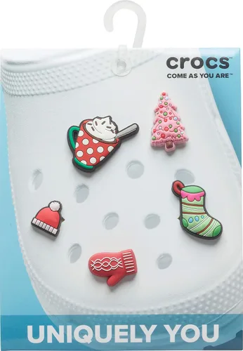 Vista 3 de Crocs Zuecos clásicos para hombres y mujeres con dijes Jibbitz paquete de 5 unidades pimientaHappy Holidays 13 mujeres 11 hombres