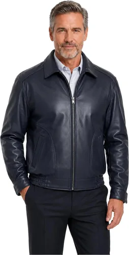 Vista 11 de REED Chaqueta de cuero All American Bomber para hombre, fabricada en EE. UU Negro