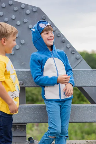 Vista 5 de SEGA Sonic The Hedgehog - Disfraz de forro polar con cremallera para niños pequeños a grandes