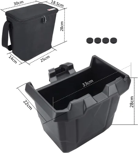 Vista 4 de Enfriador de almacenamiento debajo del asiento para Can Am Defender Defender Max 2016+ PP storage bin with insulated cooler, leak-resistant