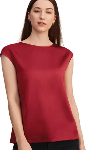 Vista 9 de LilySilk Blusa de seda para mujer, de manga corta, para verano, fresca, cómoda, Charmeuse Negro