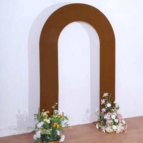 Vista 20 de Efavormart - Funda de arco abierto de elastano beige de 7 pies, doble cara, ajuste cómodo, en forma de U, para bodas escandalosas y decoración