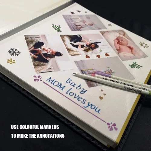 Vista 4 de Álbum de fotos Totocan con páginas autoadhesivas, gran álbum de fotos con páginas autoadhesivas, cubierta de cuero vintage, hecho a mano, álbumes