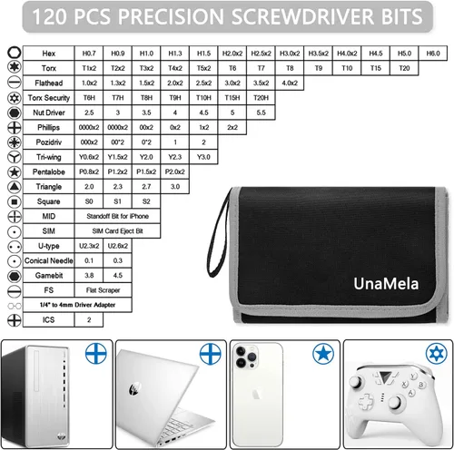 Vista 2 de Kit de herramientas de construcción de PC 140-IN-1: Kit de herramientas para computadora para reparación y montaje, juego de destornilladores