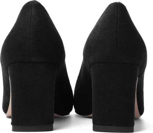 Vista 4 de MOVINSTEPS Zapatos de tacón medio con puntera puntiaguda de gamuza para mujer, de 2.5 pulgadas