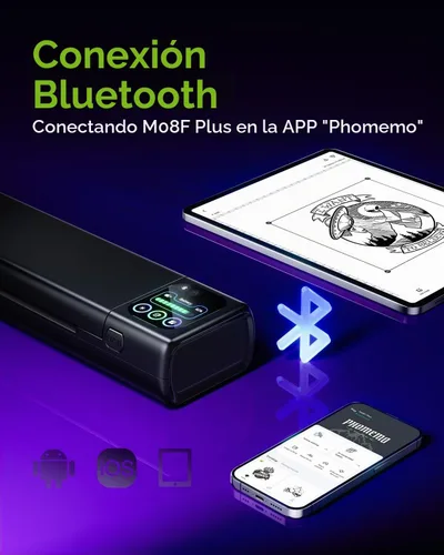 Vista 6 de Phomemo M08F Plus - Impresora de plantillas de tatuaje con pantalla táctil, Bluetooth, térmica with 10Pcs Premium Transfer Paper, Compatible with