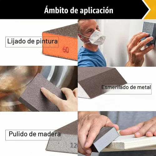 Vista 7 de BOSHCRAFT Juego de 8 esponjas de lijado, grano 80/120/180/220, 2 piezas cada una, bloque de lijado lavable y reutilizable para paneles de yeso