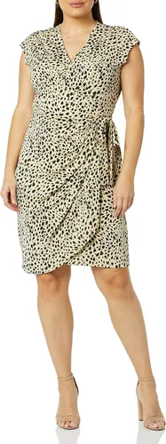 Vista 4 de Tienda Essentials - Vestido cruzado clásico de manga casquillo para mujer (disponible en tallas grandes)