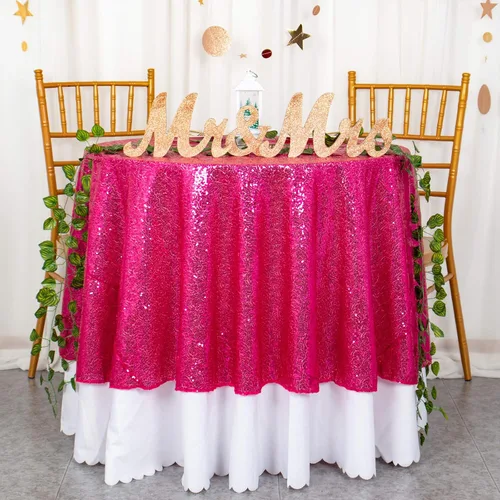Vista 8 de ShiDianYi Mantel redondo de 50 pulgadas, mantel de lentejuelas plateadas con purpurina, mantel circular de lino con lentejuelas plateadas