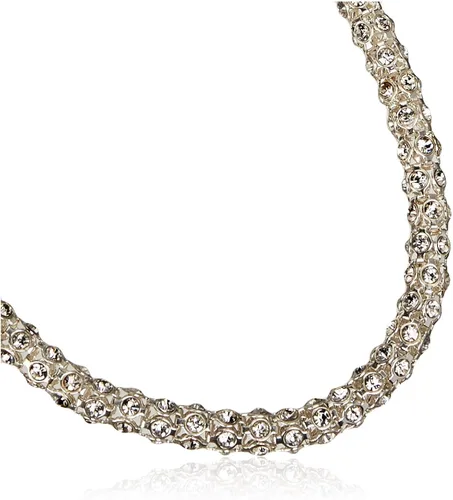 Vista 2 de Anne Klein Silver-tone vidrio PAVE Collar Collar tubular 16