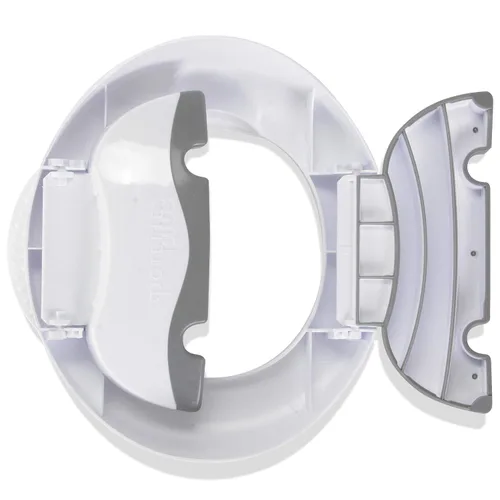 Vista 4 de Kalencom Potette Plus Premium 2 en 1 Anillo de entrenamiento para asiento de inodoro y orinal con protector de orina integrado y asas de fácil Blanco