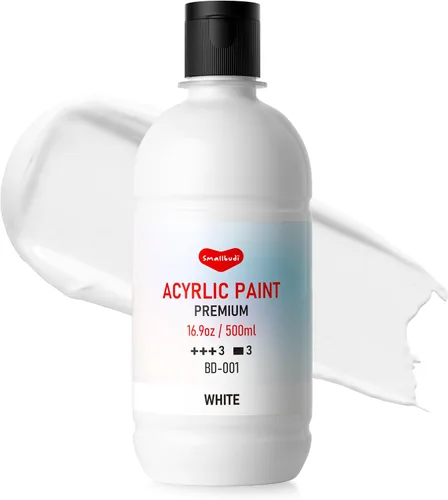 Vista 10 de Smallbudi - Juego de pintura acrílica a granel, 12 colores de 16.9 onzas (16.9 fl oz), kit de pintura acrílica no tóxica grande para pintar fiestas