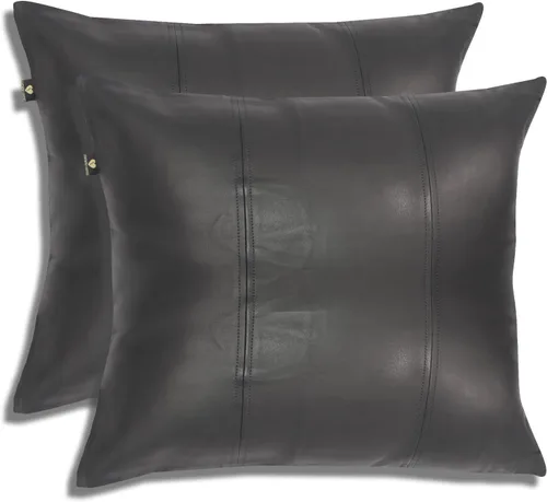 Vista 132 de Funda de almohada de cuero de cordero 100% cuero de cordero – Funda de cojín para sofá – Fundas decorativas para sala de estar y dormitorio, cuero