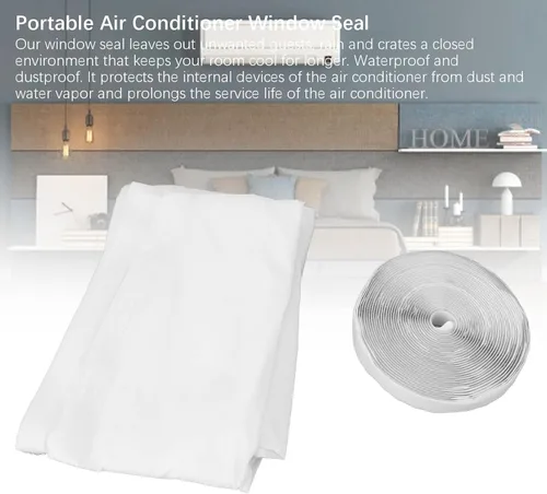 Vista 7 de Sello portátil para ventana de aire acondicionado, fácil de instalar, longitud ajustable para ventanas corredizas abatibles (9.8 ft)