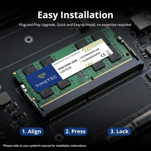 Vista 7 de Timetec 16GB DDR4 2666MHz (PC4-2666V) PC4-21300 SODIMM Laptop RAM - Módulo de memoria sin búfer de 260 pines 1.2V CL19 sin ECC para computadora