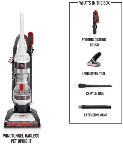 Vista 2 de Hoover UH71320VFR WindTunnel - Aspiradora vertical para mascotas sin bolsa, color blanco