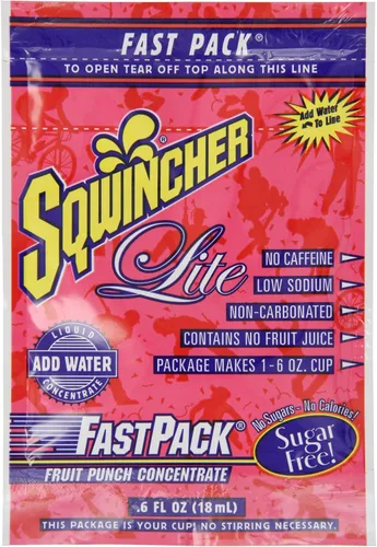 Vista 2 de Sqwincher Zero Fast Pack Mezcla para bebida de reemplazo concentrada con electrolitos líquida sin azúcar, FRUIT PUNCH, 4