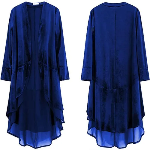 Vista 2 de Cárdigan casual frontal para mujer chaqueta asimétrica lisa N1400