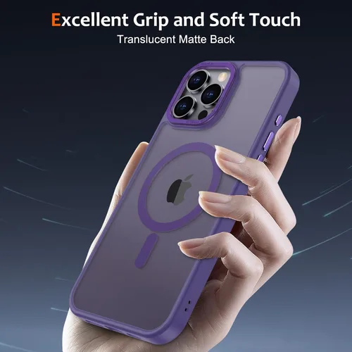 Vista 523 de Anuck - Funda magnética para iPhone 11 compatible con MagSafe, carcasa trasera mate translúcida dura, borde de TPU, delgada, resistente a impactos