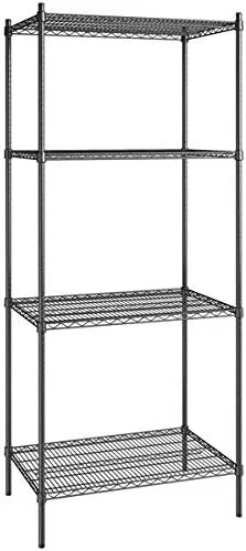 Vista 317 de Kit de 4 estantes de epoxi verde NSF de 21 x 72 pulgadas con postes de 86 pulgadas, estantería de almacenamiento resistente, kit de estantería