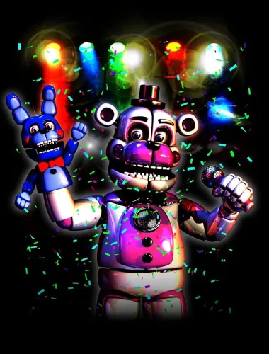 Vista 2 de Five Nights at Freddy's Sister Location Party Time - Camiseta negra para niño
