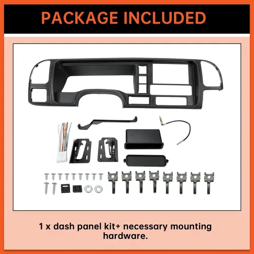 Vista 2 de ECOTRIC Panel de salpicadero doble din compatible con 1995-2002 GMC Sierra Chevy Silverado C/K camión SUV Suburban cubierta completa de consola