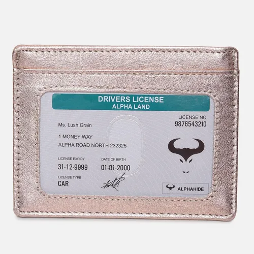 Vista 4 de Tarjetero de cuero genuino para hombres y mujeres, bolso minimalista para tarjetas, carteras para hombre, diseño ultrafino, ideal para viajes