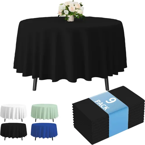 Vista 15 de Fixwal Mantel de plástico negro desechable de 54 x 108 pulgadas, mantel rectangular impermeable, paquete de 5 para graduación, decoración de fiesta