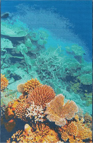 Vista 15 de Unique Loom Outdoor Coastal Collection - Alfombra rectangular de 2 x 3 pies 1 pulgada, multicolor y marfil
