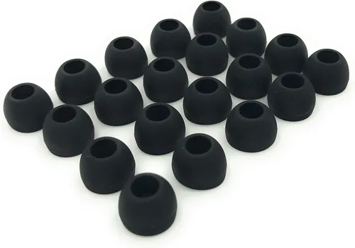 Vista 2 de 10 pares de puntas de auriculares medianas de silicona de repuesto para orejas - Negro