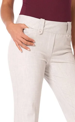 Vista 4 de Rekucci - Pantalón de vestir ligeramente acampanados, elásticos y de efecto adelgazante para mujer, Straight, 14