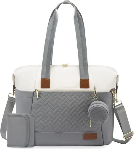 Vista 9 de LOVEVOOK Bolsa de pañales, bolsa de pañales para bebé, bolsa de pañales de viaje impermeable con cambiador