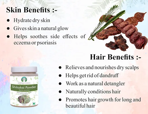Vista 4 de AYURVEDASHREE Shikakai Powder 100 Gm Acacia concinna Fruit Pods Powder Limpiador y acondicionador natural para el cabello Vegano Sin OMG